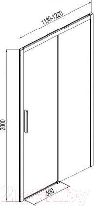 Изображение товара Душевая дверь Aquanet Pleasure 120 / AE60-N-120H200U-BT (черный матовый/прозрачное стекло)