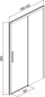 Изображение товара Душевая дверь Aquanet Pleasure 140 / AE60-N-140H200U-BT (черный матовый/прозрачное стекло)