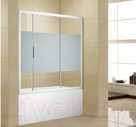 Изображение товара Стеклянная шторка для ванны Aquanet Practic 150 / 243611 (прозрачное стекло)