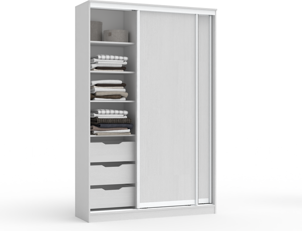 Изображение товара Шкаф-купе Кортекс-мебель Сенатор ШК10-45 Классика ДСП (белый)