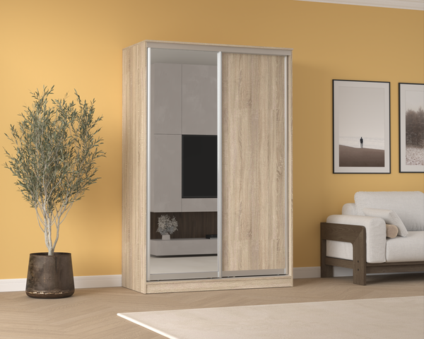 Изображение товара Шкаф-купе Кортекс-мебель Сенатор ШК10-45 Классика ДСП с зеркалом (дуб сонома)