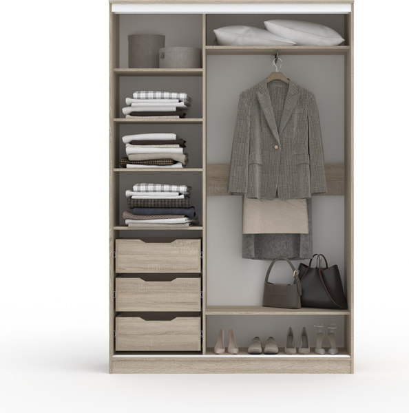 Изображение товара Шкаф-купе Кортекс-мебель Сенатор ШК10-45 Классика ДСП с зеркалом (дуб сонома)