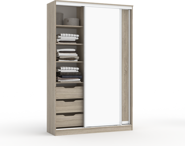 Изображение товара Шкаф-купе Кортекс-мебель Сенатор ШК10-45 Классика ДСП с зеркалом (дуб сонома)