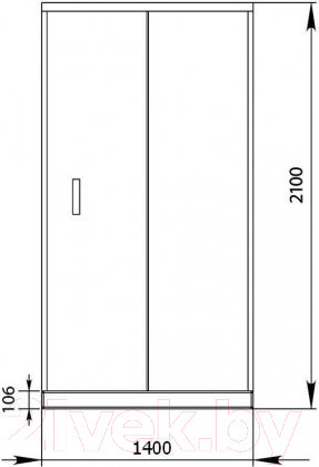 Изображение товара Душевая дверь Aquanet Alfa 140 / NAA6121 (прозрачное стекло)