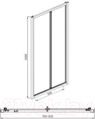 Изображение товара Душевая дверь Aquanet Alfa 80 / NAA6422 (прозрачное стекло)