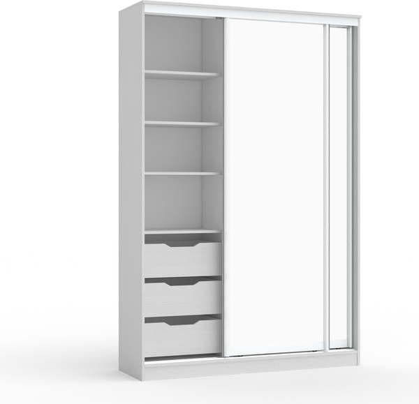 Изображение товара Шкаф-купе Кортекс-мебель Сенатор ШК10-45 Классика зеркало (белый)