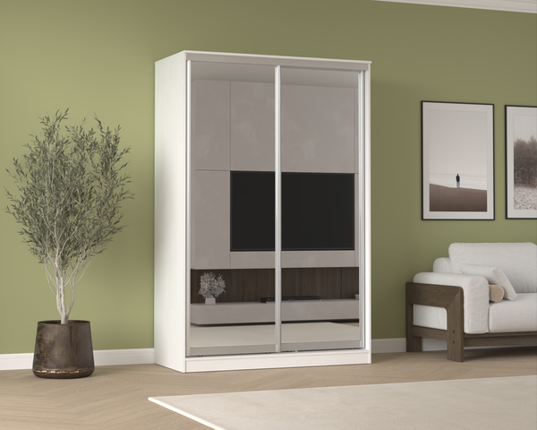 Изображение товара Шкаф-купе Кортекс-мебель Сенатор ШК10-45 Классика зеркало (белый)