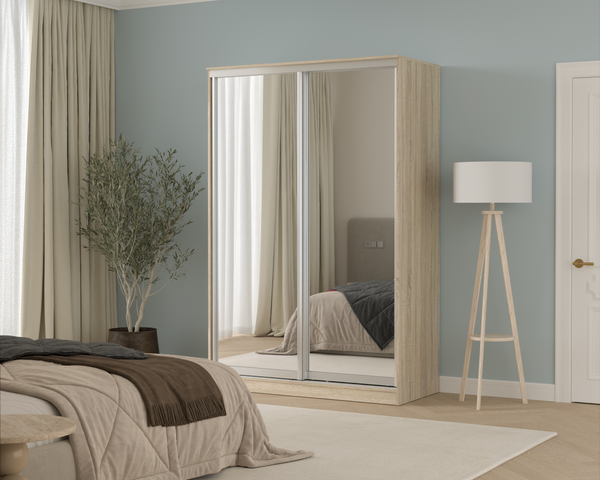 Изображение товара Шкаф-купе Кортекс-мебель Сенатор ШК10-45 Классика зеркало (дуб сонома)