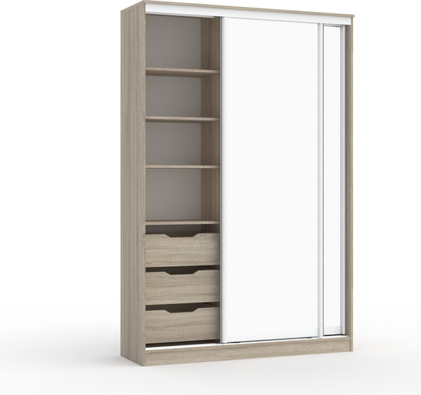 Изображение товара Шкаф-купе Кортекс-мебель Сенатор ШК10-45 Классика зеркало (дуб сонома)