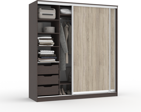 Изображение товара Шкаф-купе Кортекс-мебель Сенатор ШК12 Классика ДСП (венге/дуб сонома)