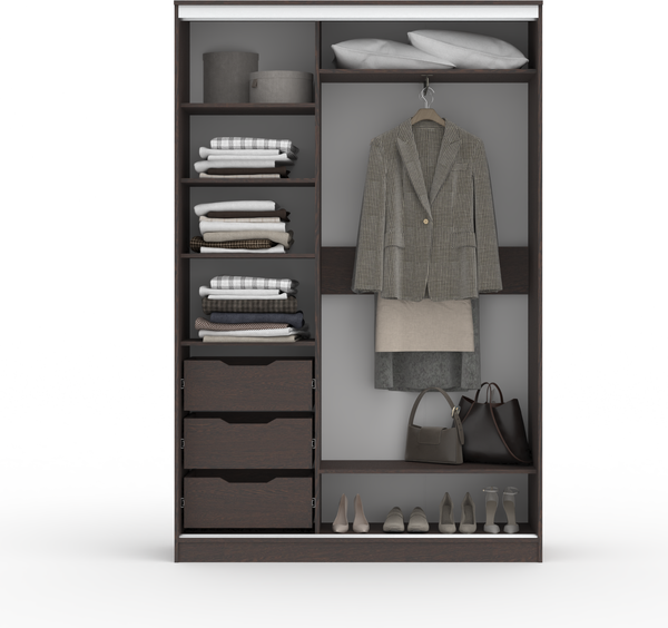 Изображение товара Шкаф-купе Кортекс-мебель Сенатор ШК10-45 Геометрия с зеркалом (венге/дуб сонома)