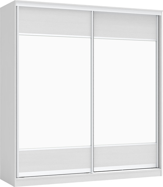 Изображение товара Шкаф-купе Кортекс-мебель Сенатор ШК12 Геометрия ДСП с зеркалом (белый)