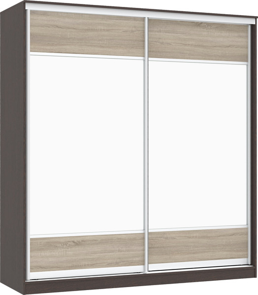 Изображение товара Шкаф-купе Кортекс-мебель Сенатор ШК12 Геометрия ДСП с зеркалом (венге/дуб сонома)