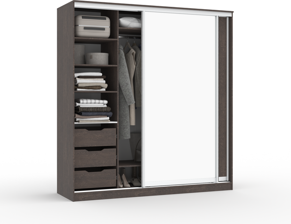 Изображение товара Шкаф-купе Кортекс-мебель Сенатор ШК12 Классика ДСП с зеркалом (береза)