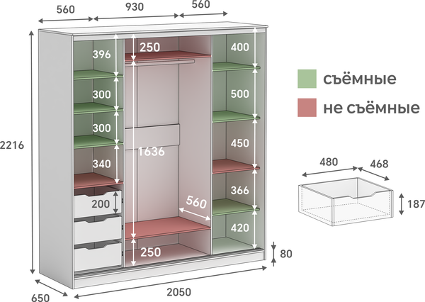 Изображение товара Шкаф-купе Кортекс-мебель Сенатор ШК12 Классика ДСП с зеркалом (дуб сонома)