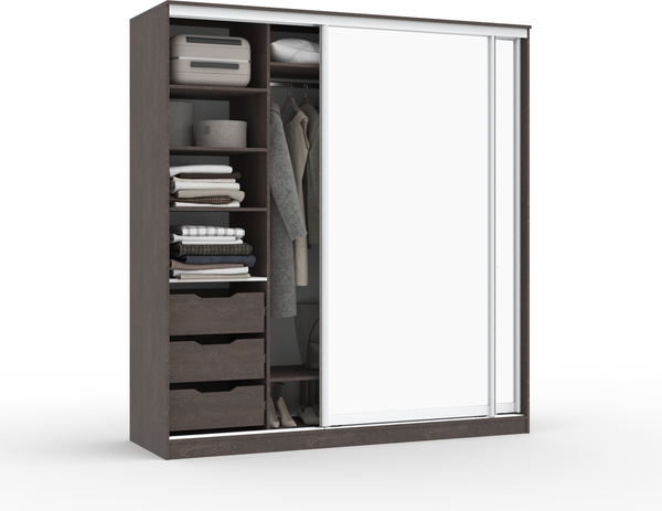 Изображение товара Шкаф-купе Кортекс-мебель Сенатор ШК12 Классика зеркало (береза)