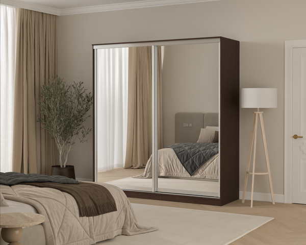 Изображение товара Шкаф-купе Кортекс-мебель Сенатор ШК12 Классика зеркало (венге)