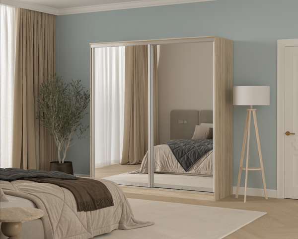 Изображение товара Шкаф-купе Кортекс-мебель Сенатор ШК12 Классика зеркало (дуб сонома)