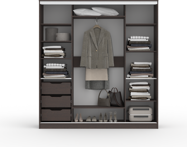 Изображение товара Шкаф-купе Кортекс-мебель Сенатор ШК12-45 Классика ДСП с зеркалом (венге)