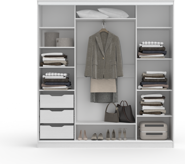 Изображение товара Шкаф-купе Кортекс-мебель Сенатор ШК12-45 Классика зеркало (белый)