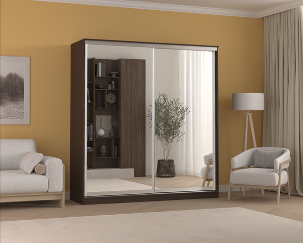 Изображение товара Шкаф-купе Кортекс-мебель Сенатор ШК12-45 Классика зеркало (венге)