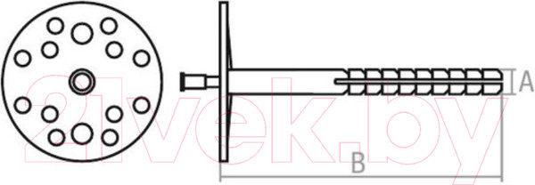 Изображение товара Дюбель для теплоизоляции Starfix С металлическим гвоздем, термоголовка / SMW3-54250-400 (10х260, 400шт)
