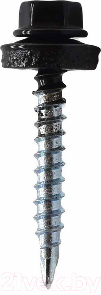 Изображение товара Саморез Starfix Кровельный по дереву 4.8x29 шайба с прокл. PT1 / SMC2-35396-200 (200шт, оцинкованный, RAL 9005 черный янтарь)