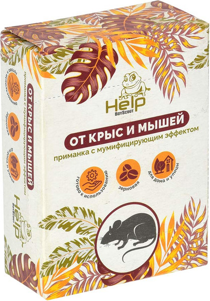 Изображение товара Средство для борьбы с вредителями Help Приманка зерновая для уничтожения крыс и мышей 80262 (100г)