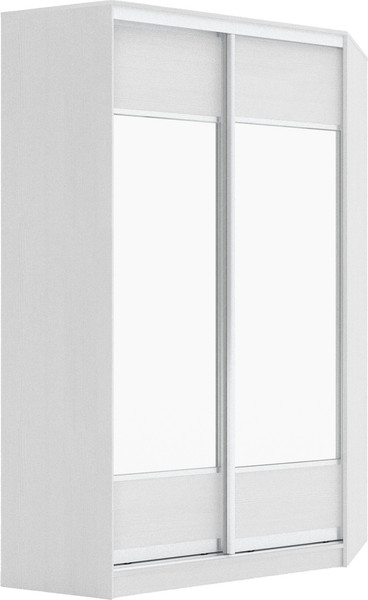 Изображение товара Шкаф-купе Кортекс-мебель Сенатор ШК30 Геометрия ДСП с зеркалом (белый)