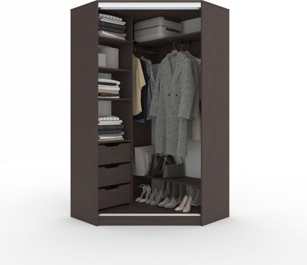 Изображение товара Шкаф-купе Кортекс-мебель Сенатор ШК30 Геометрия ДСП с зеркалом (венге)