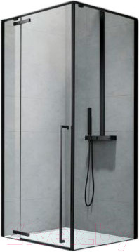 Изображение товара Душевой уголок Aquanet Ideal 140x90 / AE-AXC94MB-S-B (прозрачное стекло/черный матовый)