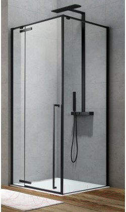 Изображение товара Душевой уголок Aquanet Ideal 140x90 / AE-AXC94MB-S-B (прозрачное стекло/черный матовый)