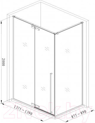 Изображение товара Душевой уголок Aquanet Ideal 140x90 / AE-AXC94MZ-S-C (прозрачное стекло/хром)