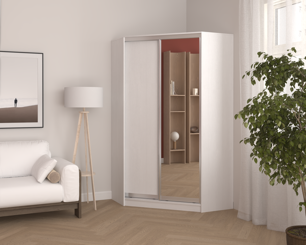 Изображение товара Шкаф-купе Кортекс-мебель Сенатор ШК30 Классика ДСП с зеркалом (белый)