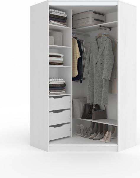 Изображение товара Шкаф-купе Кортекс-мебель Сенатор ШК30 Классика ДСП с зеркалом (белый)