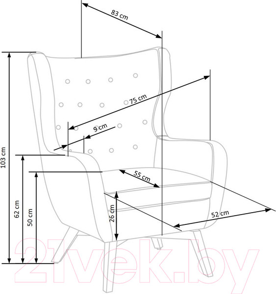 Изображение товара Кресло мягкое Halmar Marvel (серый/черный)