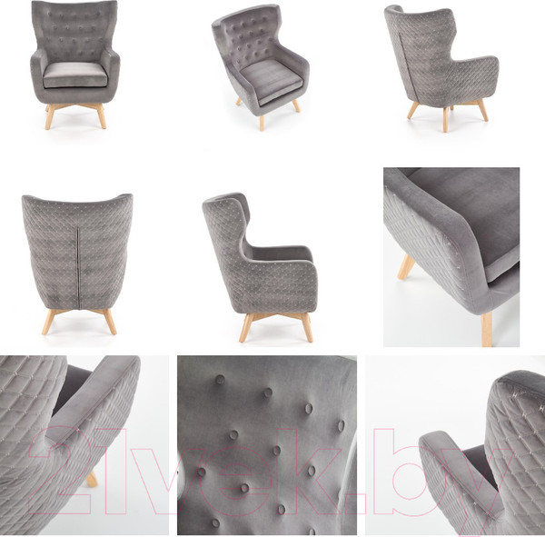 Изображение товара Кресло мягкое Halmar Marvel (серый/черный)