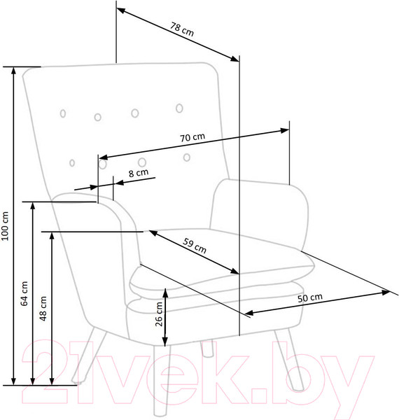 Изображение товара Кресло мягкое Halmar Ravel (темно-синий/черный)