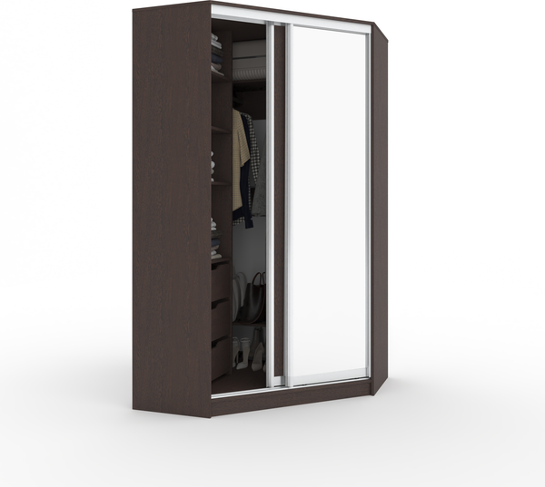 Изображение товара Шкаф-купе Кортекс-мебель Сенатор ШК30 Классика ДСП с зеркалом (венге)