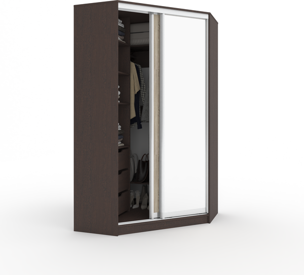 Изображение товара Шкаф-купе Кортекс-мебель Сенатор ШК30 Классика ДСП с зеркалом (венге/дуб сонома)