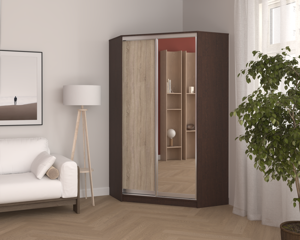 Изображение товара Шкаф-купе Кортекс-мебель Сенатор ШК30 Классика ДСП с зеркалом (венге/дуб сонома)