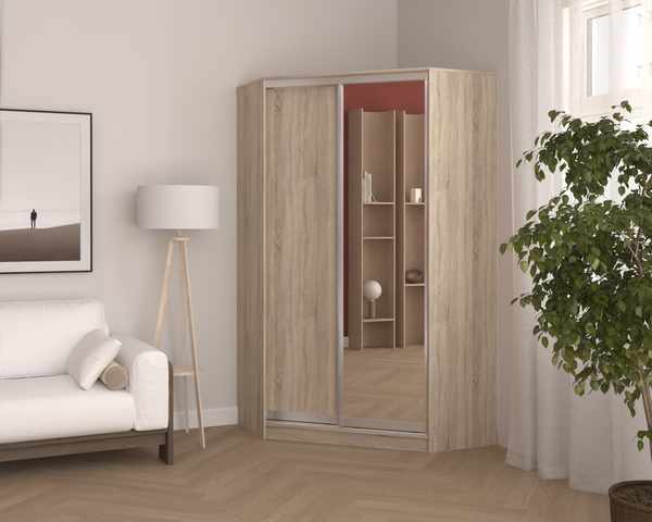 Изображение товара Шкаф-купе Кортекс-мебель Сенатор ШК30 Классика ДСП с зеркалом (дуб сонома)