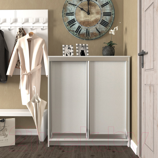 Изображение товара Шкаф для обуви Кортекс-мебель Сенатор ШК41 Классика ДСП (белый)