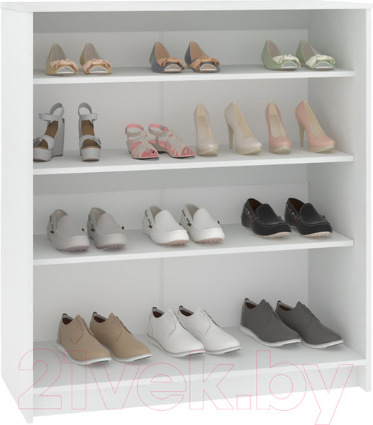 Изображение товара Шкаф для обуви Кортекс-мебель Сенатор ШК41 Классика ДСП (белый)