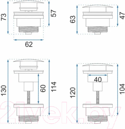 Изображение товара Донный клапан REA A5216 (черный матовый)