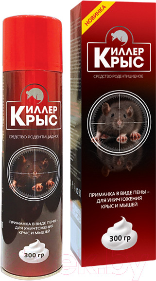 Изображение товара Средство для борьбы с вредителями Valbrenta Chemicals Родентицид. Пена Киллер Крыс (300г, баллон)