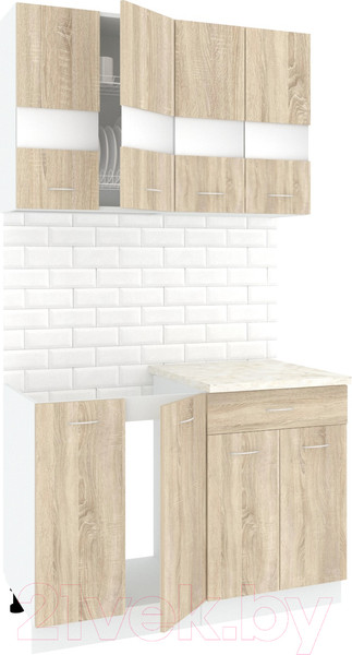 Изображение товара Кухонный гарнитур Кортекс-мебель Корнелия Экстра 1.2м (дуб сонома/королевский опал)