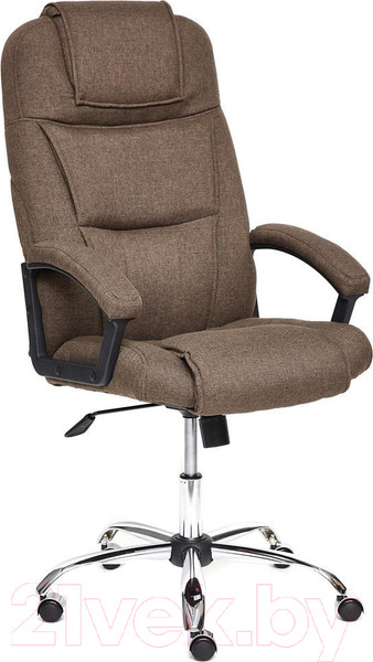 Изображение товара Кресло офисное Tetchair Bergamo ткань (хром/коричневый 3M7-147)