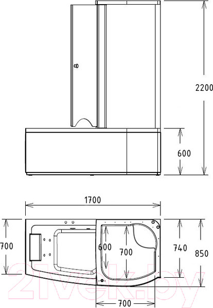 Изображение товара Душевая кабина Gemy G8040 B R (с гидромассажем)