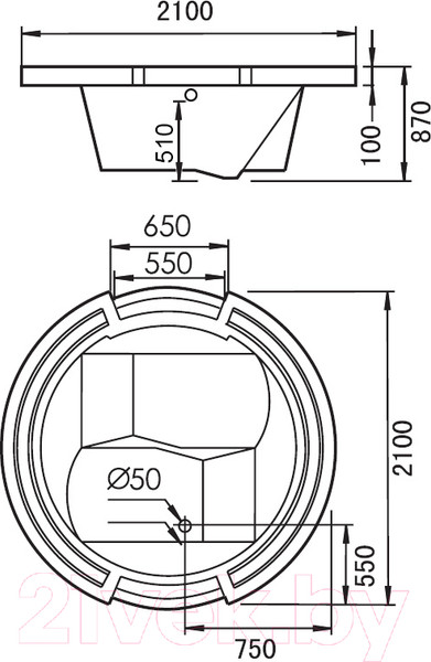 Изображение товара Ванна акриловая Gemy G9060 B (с гидромассажем)